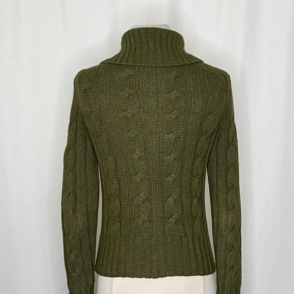 Vintage J. CREW Cable Knit Shawl Collar Cardigan Sweater‎ Wool Cashmere X-Small - Picture 11 of 14